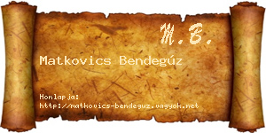 Matkovics Bendegúz névjegykártya