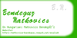 bendeguz matkovics business card